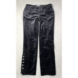 ANTHROPOLOGIE Pants Womens Size 0 Essential Slim Velvet Pants Carbon Black